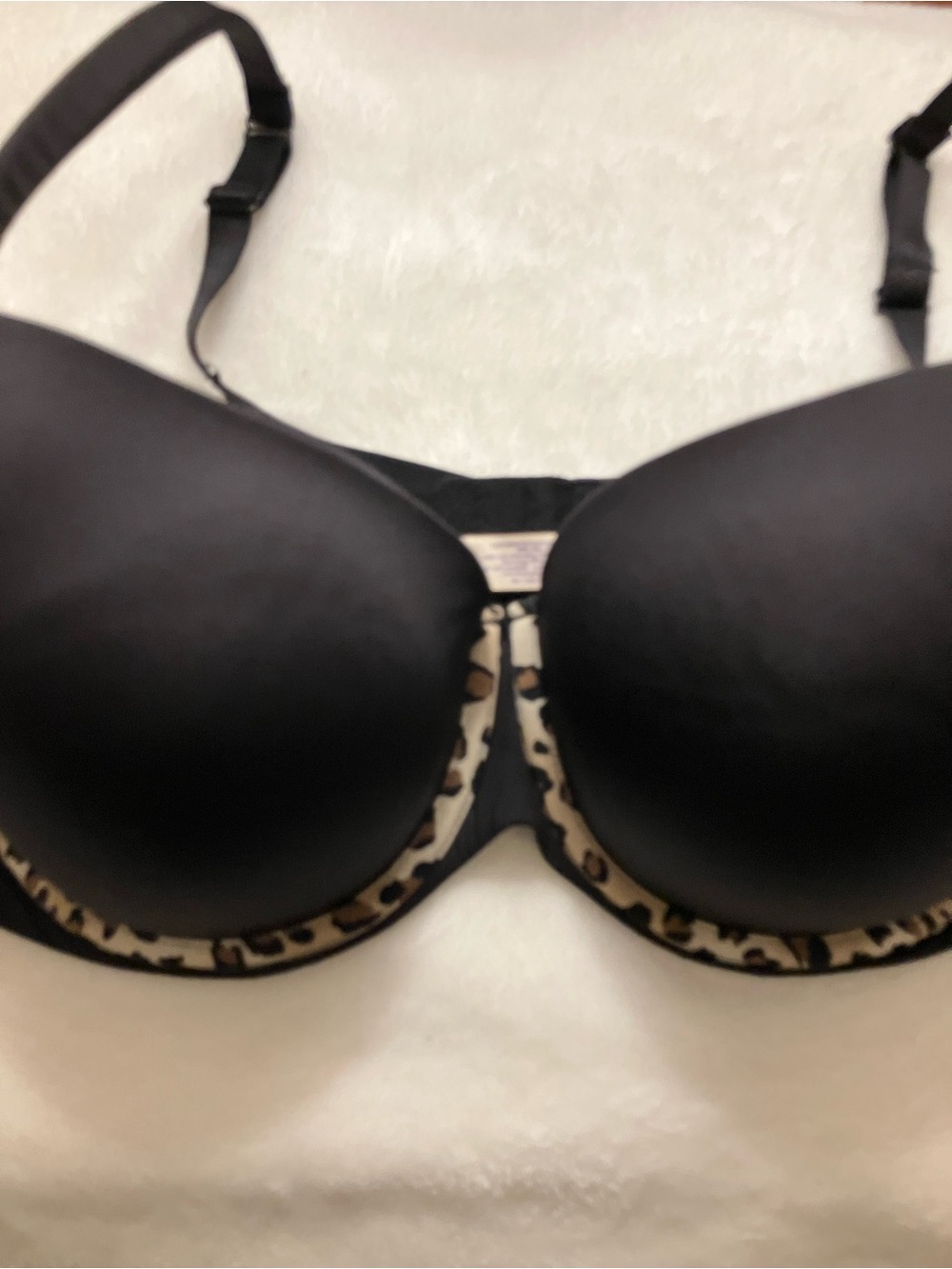 Black Leopard Trim T-Shirt Bra